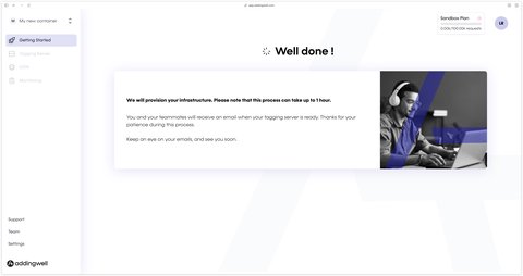 Addingwell server provisioning in progress