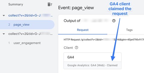 GA4 client claims a request