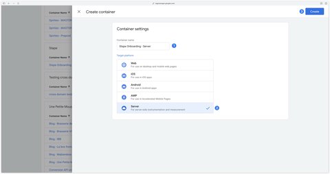 Choosing Server as target platform