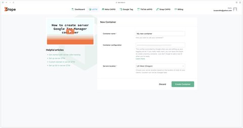 Creating the Stape container