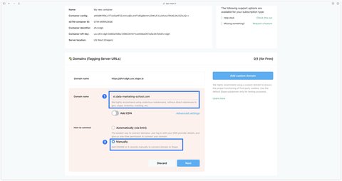 Adding a custom domain in Stape