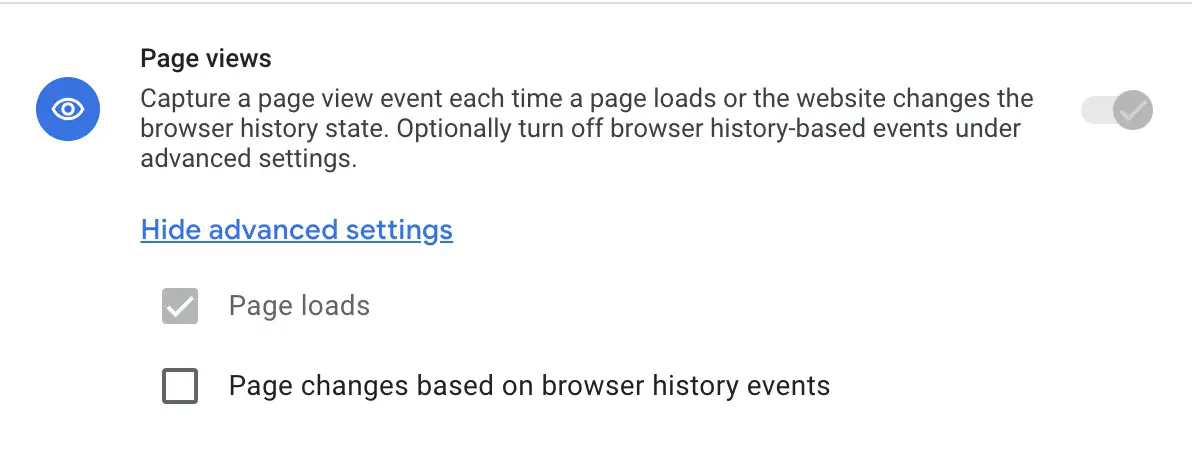 Disabling page_view event from history changes