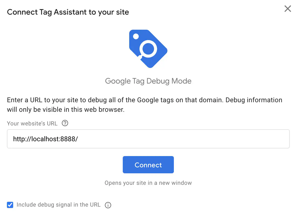 Debug mode sur votre installation de Google Tag Manager sur Prestashop (ici l'installation est locale)