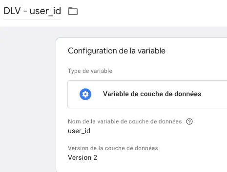 Variable de couche de données user_id