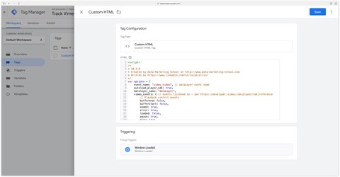 Adding the Vimeo listener to GTM