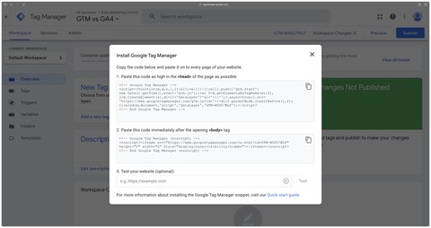 Exemple de code de Google Tag Manager