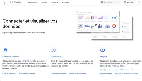 Page d'accueil de Looker Studio
