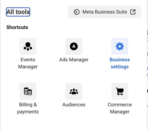 Business settings in Meta Business Manager
