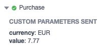Checking Purchase event parameters with Meta Pixel Helper extension