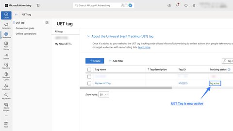 The UET Tag is now active