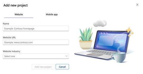 Creating a new project in Microsoft Clarity