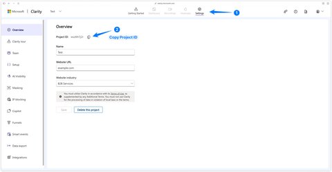 Retrieving the Clarity project ID