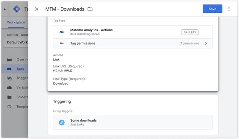 Configurer le suivi manuel des téléchargements