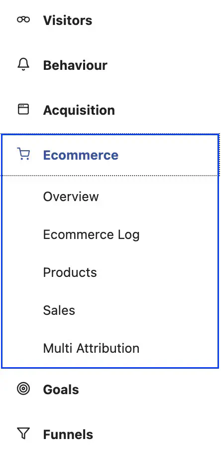 Matomo e-commerce reports