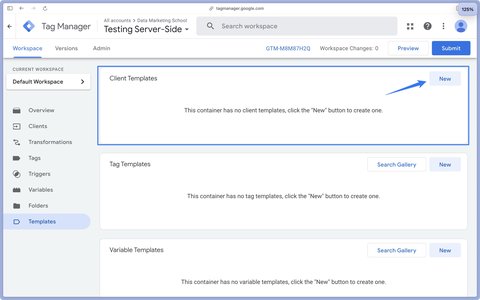 Create a new client template in Google Tag Manager Server-Side