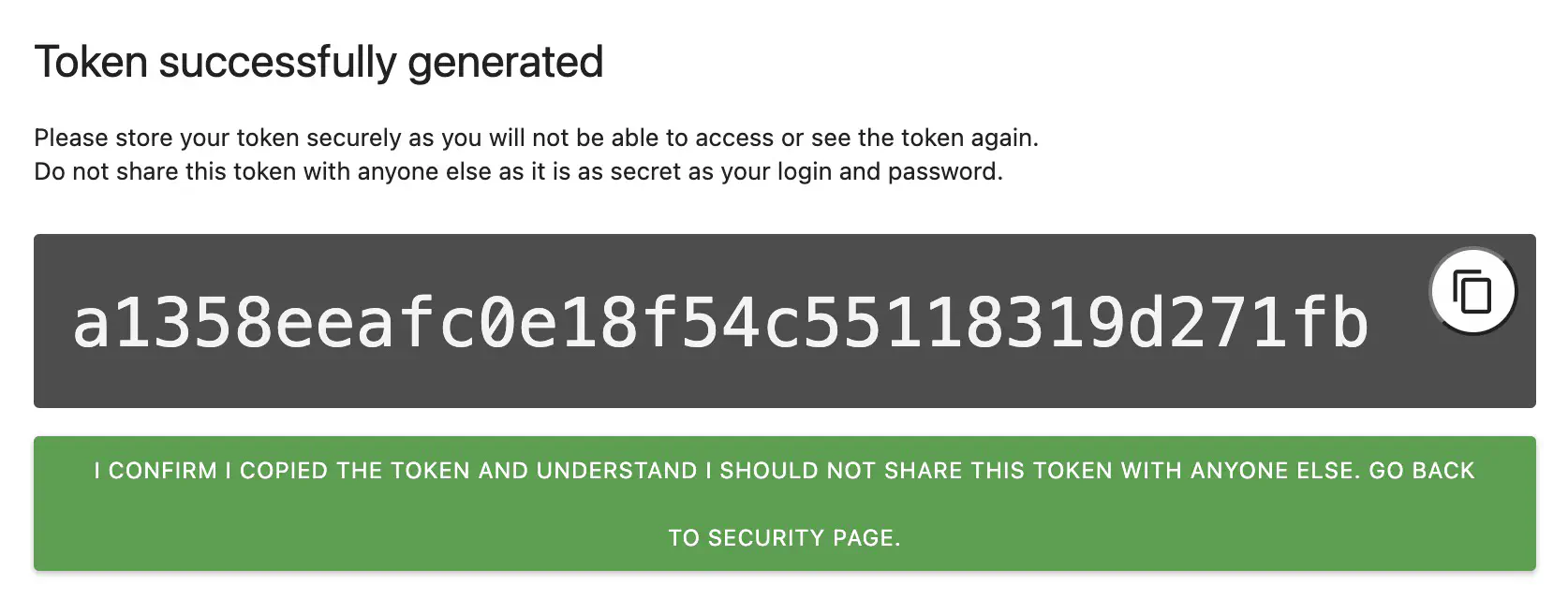 Matomo authentication token