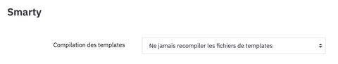 Remise des réglages par défaut sur la compilation des fichiers template