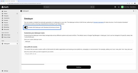 Activation des événements dataLayer dans l'app Addingwell - GTM & DataLayer