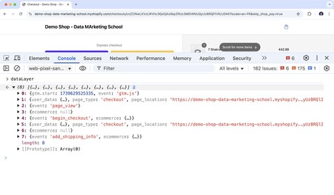 Visualisation du dataLayer dans la sandbox