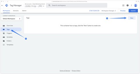 Création d'une nouvelle balise dans Google Tag Manager Web