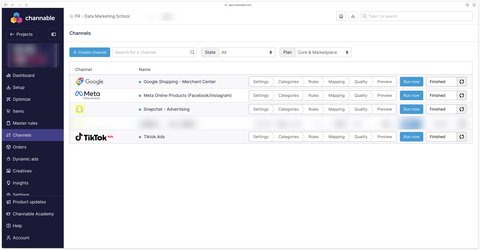 Product feed synchronization in Channable