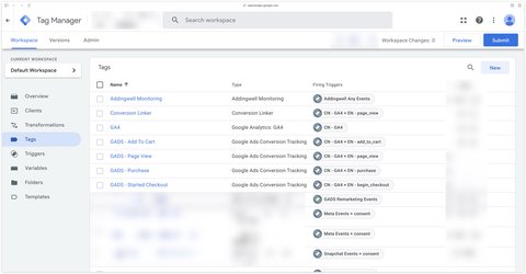 Configuring tags in GTM server-side